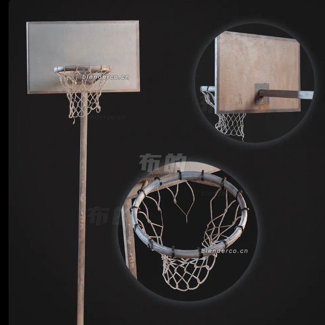 blender旧篮球架模型_blender布的16