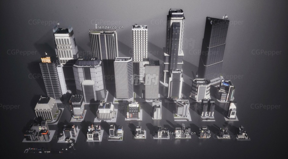 Kitbash3D-新东京建筑城市高楼大厦建筑3d模型