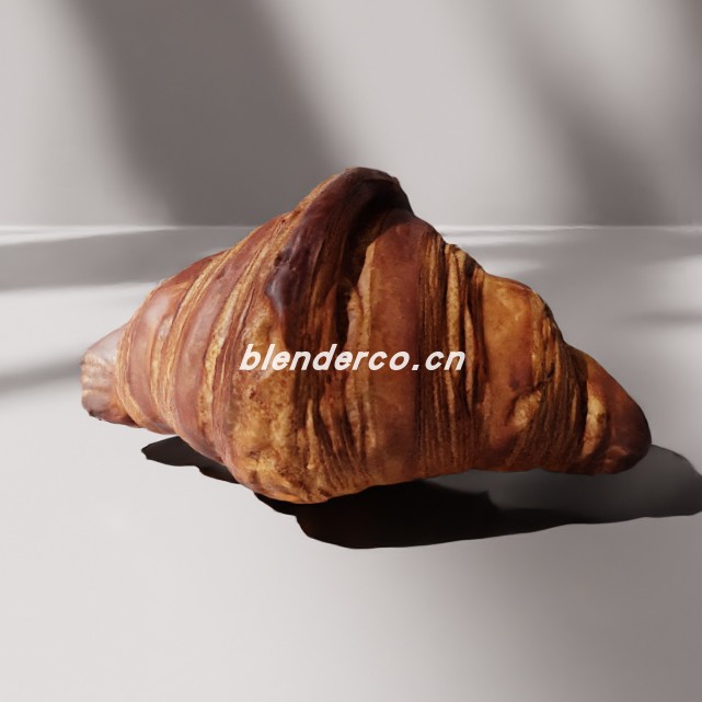 blender牛角面包点心模型_blender布的71