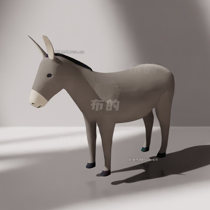 blender卡通驴子模型_blender布的60