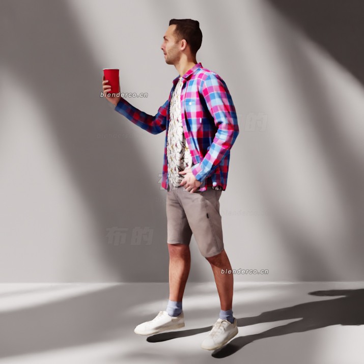 blender喝水的男士模型_blender布的82