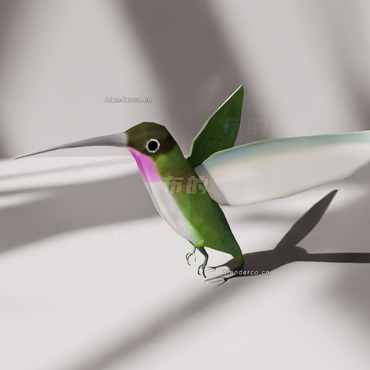 blender低聚蜂鸟模型_blender布的23