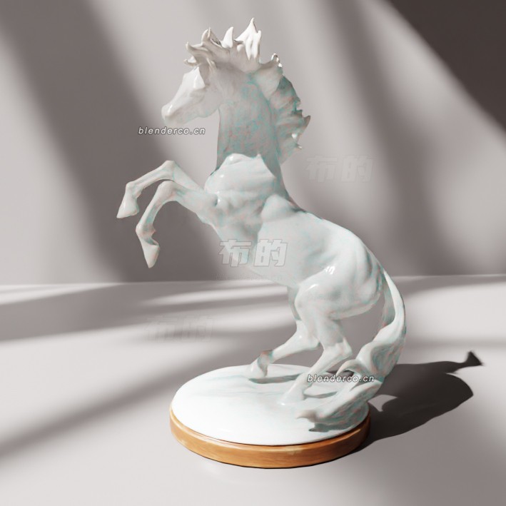 blender白马雕像模型_blender布的101