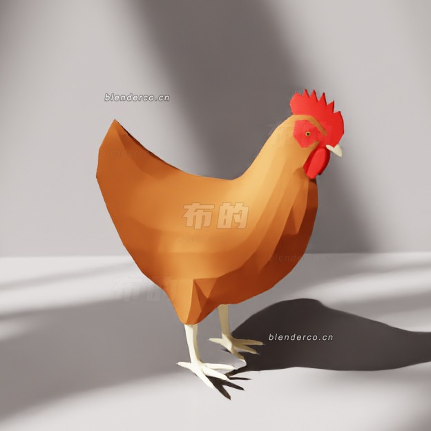 blender低聚鸡模型_blender布的27