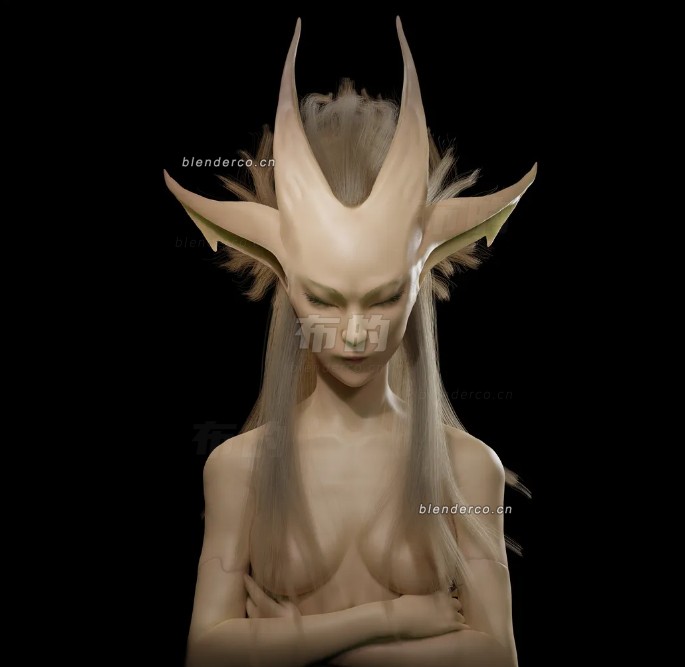 blender天体女性角色模型_blender布的20
