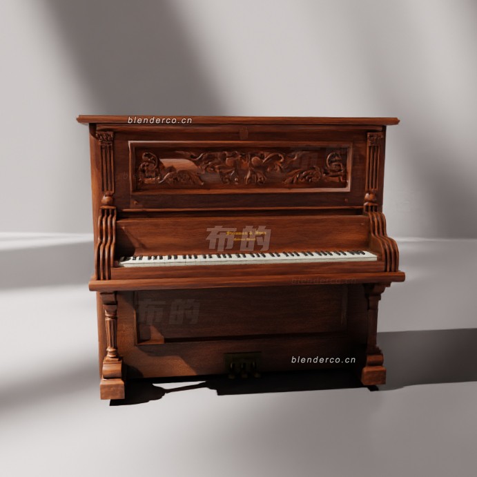 blender古董钢琴模型_blender布的130