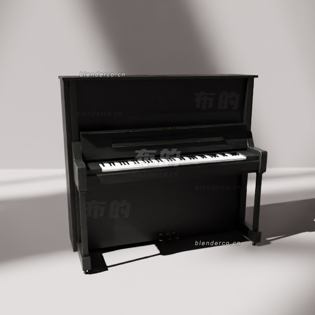 blender黑色木制钢琴模型_blender布的273