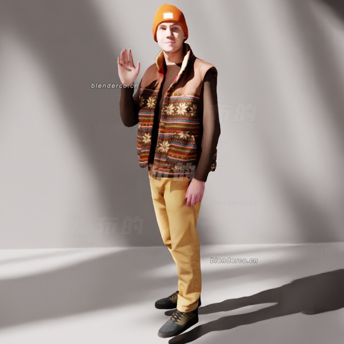 blender打招呼的男士模型_blender布的56