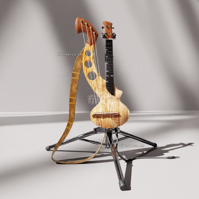 blender齐根斯派克 电竖琴尤克里里模型_blender布的277