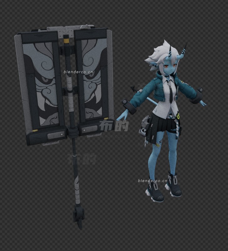 苍角-绝区零的模型-官方mmd，被热心群友转成blender了，自带绑定