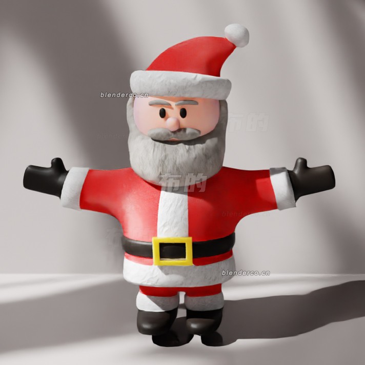 blender圣诞老人角色模型_blender布的23