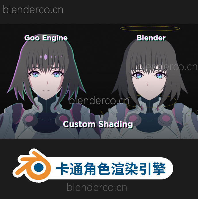 blender卡通女孩角色绑定模型动漫引擎渲染 Cyberpunk Anime Girl Blender Rig – EMILY+Goo Engine v4.0.3