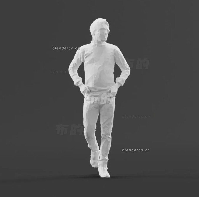 blender低聚男士模型_blender布的28