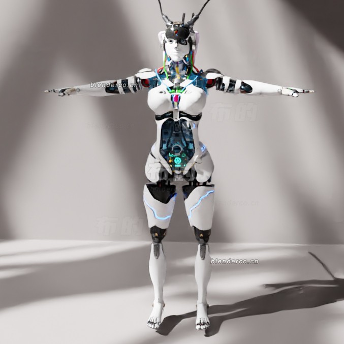blender女性机器人模型_blender布的07
