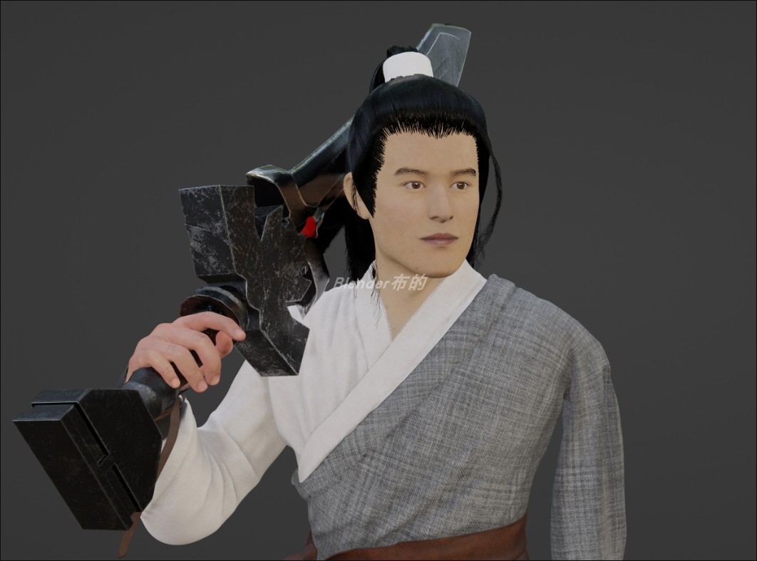 blender 练习的角色 男模型男性男角色武侠角色游戏                       Mr_Gu2.blend