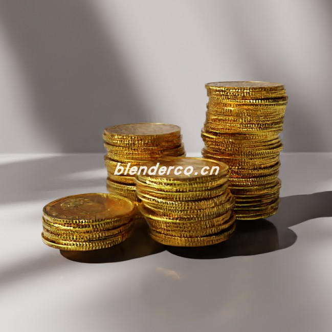 blender一堆金币模型_blender布的06