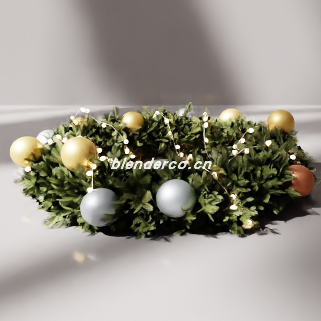 blender圣诞花环模型_blender布的68