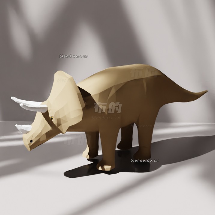 blender低聚三角龙模型_blender布的01