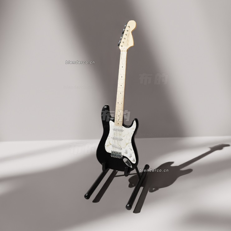 blender芬达斯特拉特电吉他模型_blender布的224