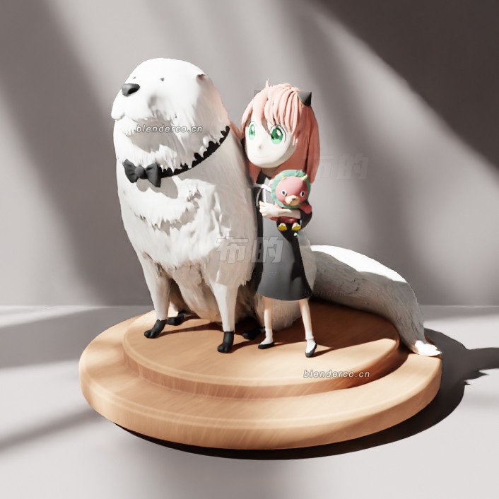blender阿尼亚福杰（间谍×家庭粉丝艺术）雕像模型_blender布的83