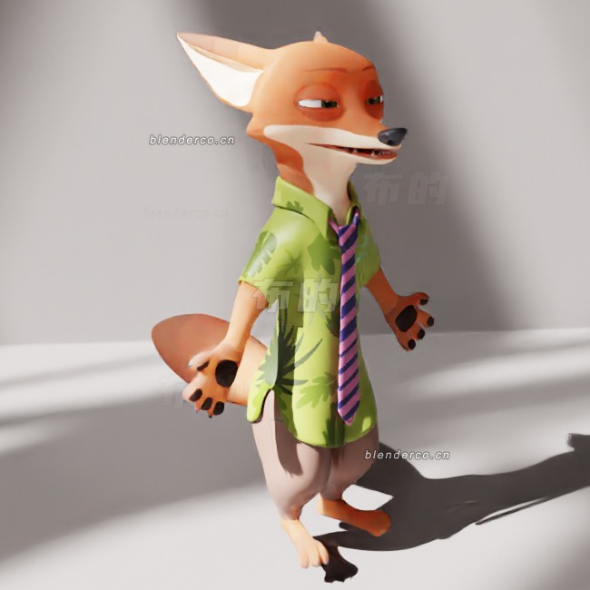 blender卡通狐狸模型_blender布的24