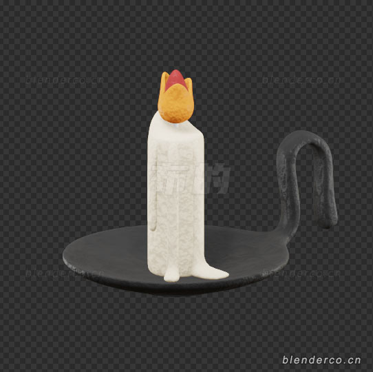 Blender布的-万圣节蜡烛blender模型