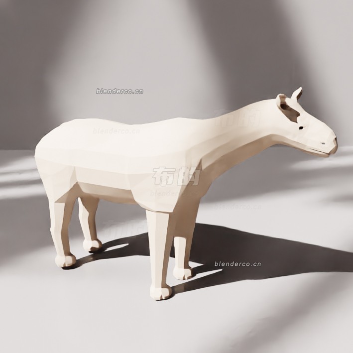 blender低多边形大犀牛兽模型_blender布的08