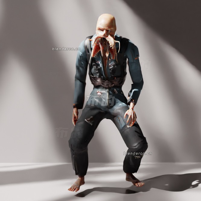 blender吐痰怪物模型_blender布的09