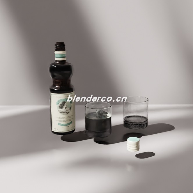 blender利口酒套装模型_blender布的11