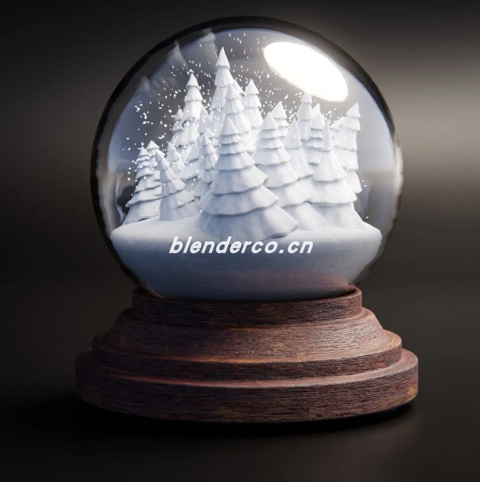 blender循环雪动画的雪球模型_blender布的105