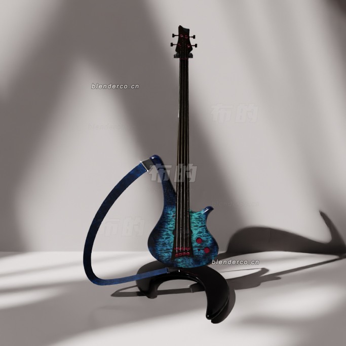 blender马勒奥迪娃4皇家蓝色吉他模型_blender布的266