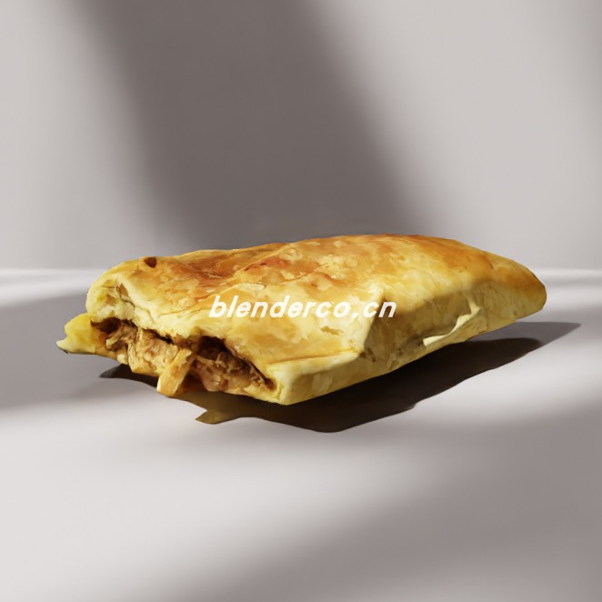 blender咬了一口的萨摩萨模型_blender布的29