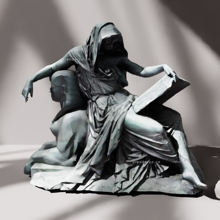 blender阅读古希腊书籍雕像模型_blender布的82