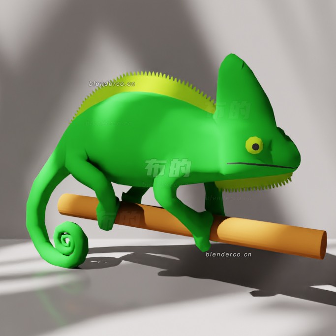 blender低聚变色龙模型_blender布的04