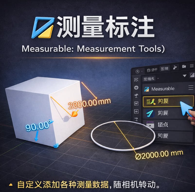 精准测量标注插件 Measurable（已适配 Blender 5.1+）