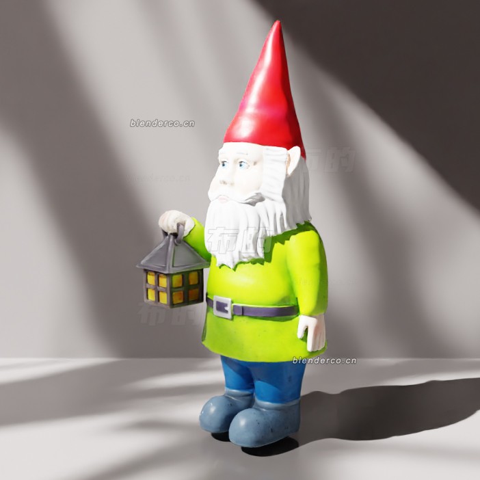 blender花园侏儒雕塑模型_blender布的66