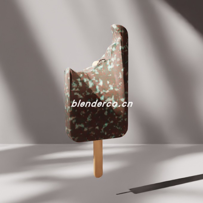 blender巧克力冰淇淋棒模型_blender布的24