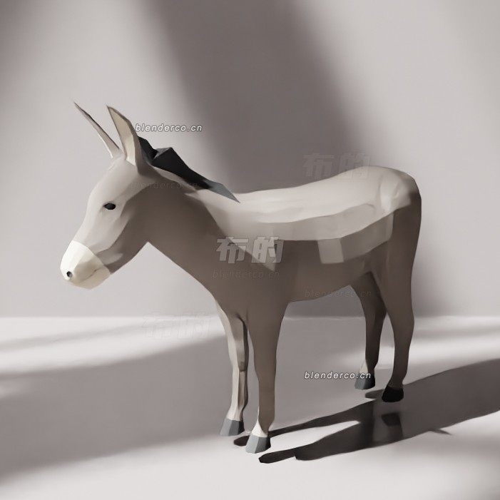 blender低多边形毛驴模型_blender布的41