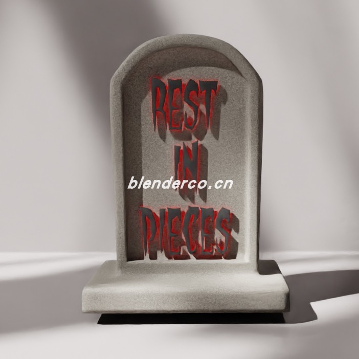blender万圣节安息碑模型_blender布的15