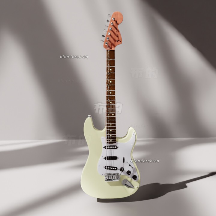 blender芬德玩家Stratocaster吉他模型_blender布的220