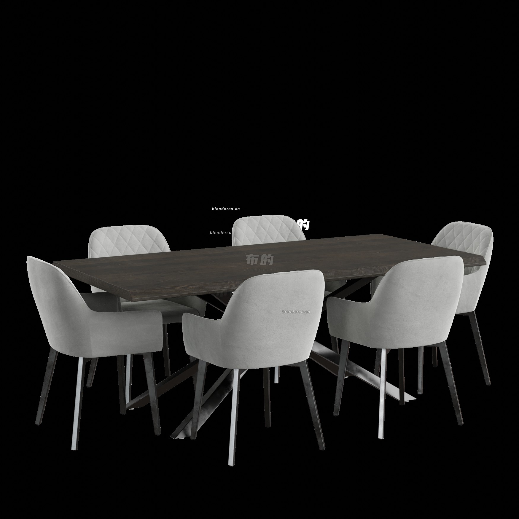 blender餐桌椅子模型_blender布的67