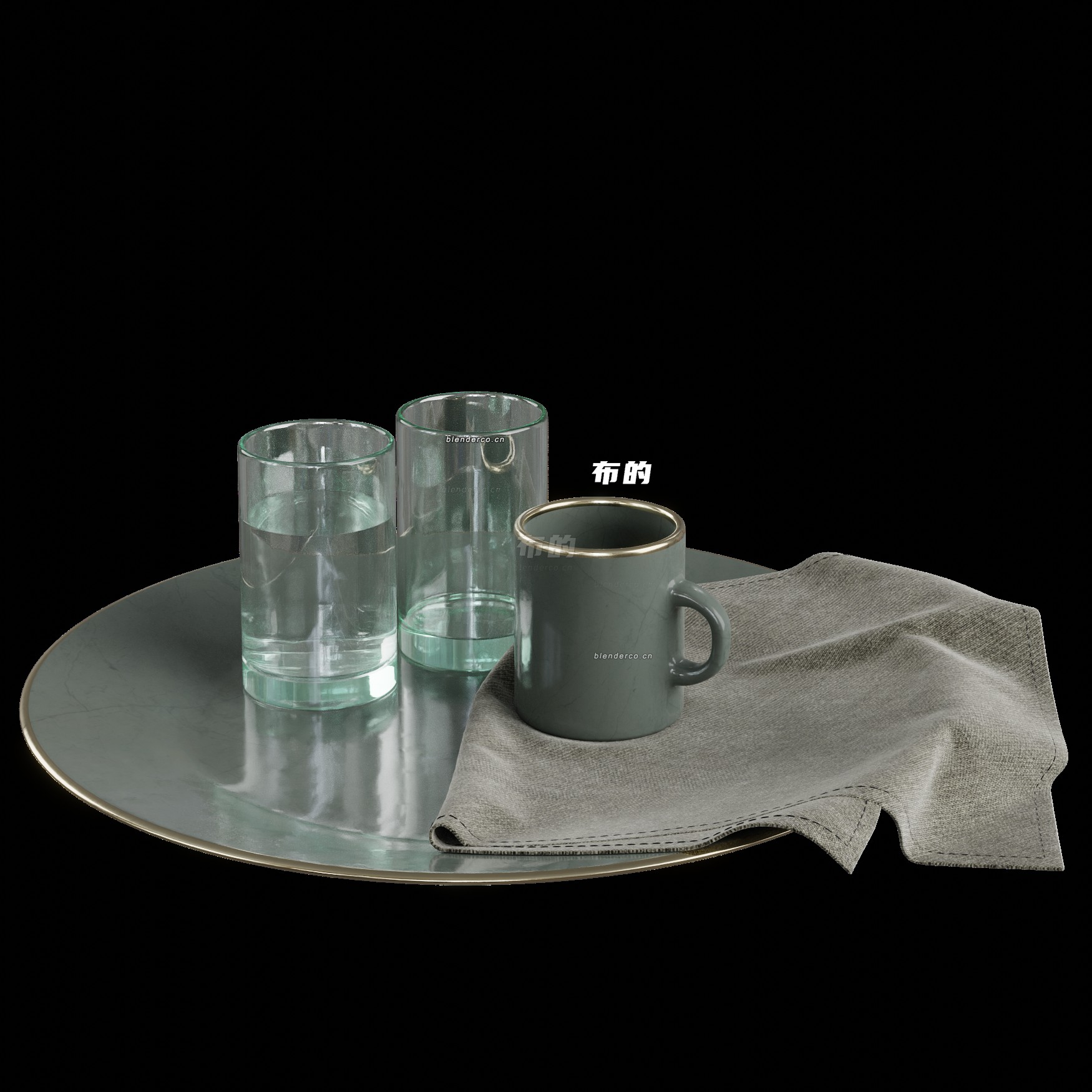blender杯子模型_blender布的23