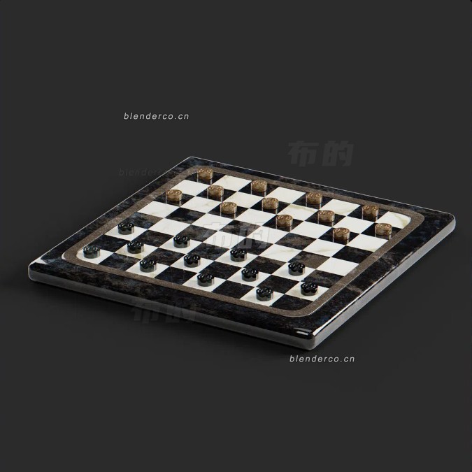 blender方格大理石棋盘模型_blender布的33