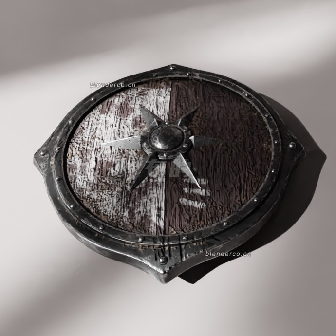 blender中世纪盾牌模型_blender布的02