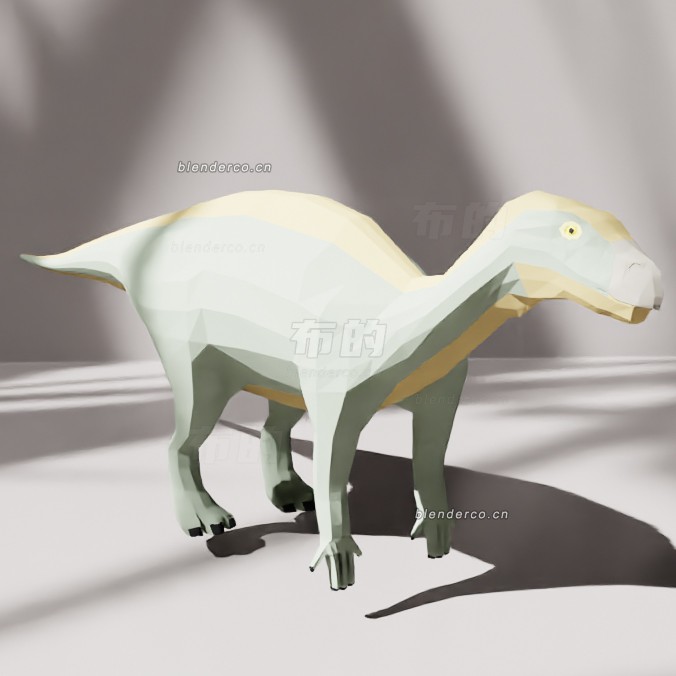 blender低多边形禽龙模型_blender布的19