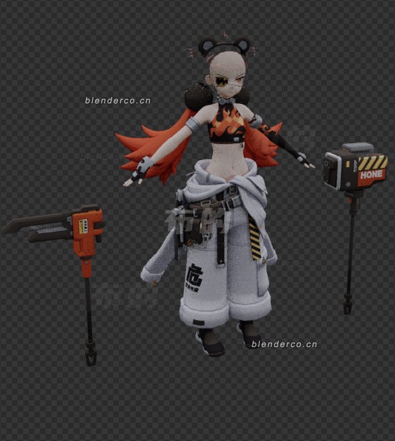 珂雷妲-绝区零的模型-官方mmd，被热心群友转成blender了，自带绑定