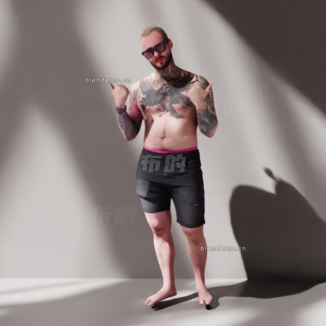 blender光膀子的男人模型_blender布的139