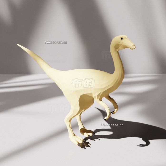 blender低多边形鸟脚类恐龙模型_blender布的26