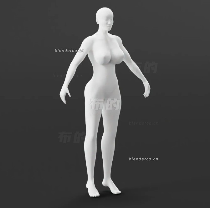 blender白色人体模特6模型_blender布的18