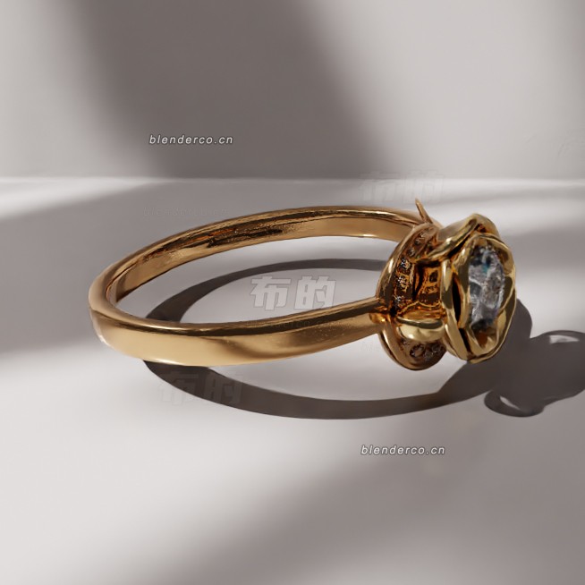 blender玫瑰戒指模型_blender布的37